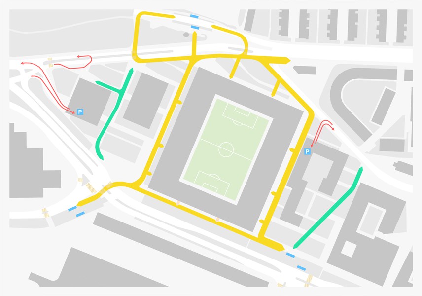 Verkehrskonzept: Spielbetrieb